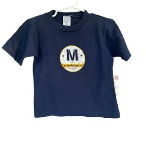 Lil Fan Michigan Wolverines Kids T Shirt Navy Blue M 2-3 Years Cotton NCAA